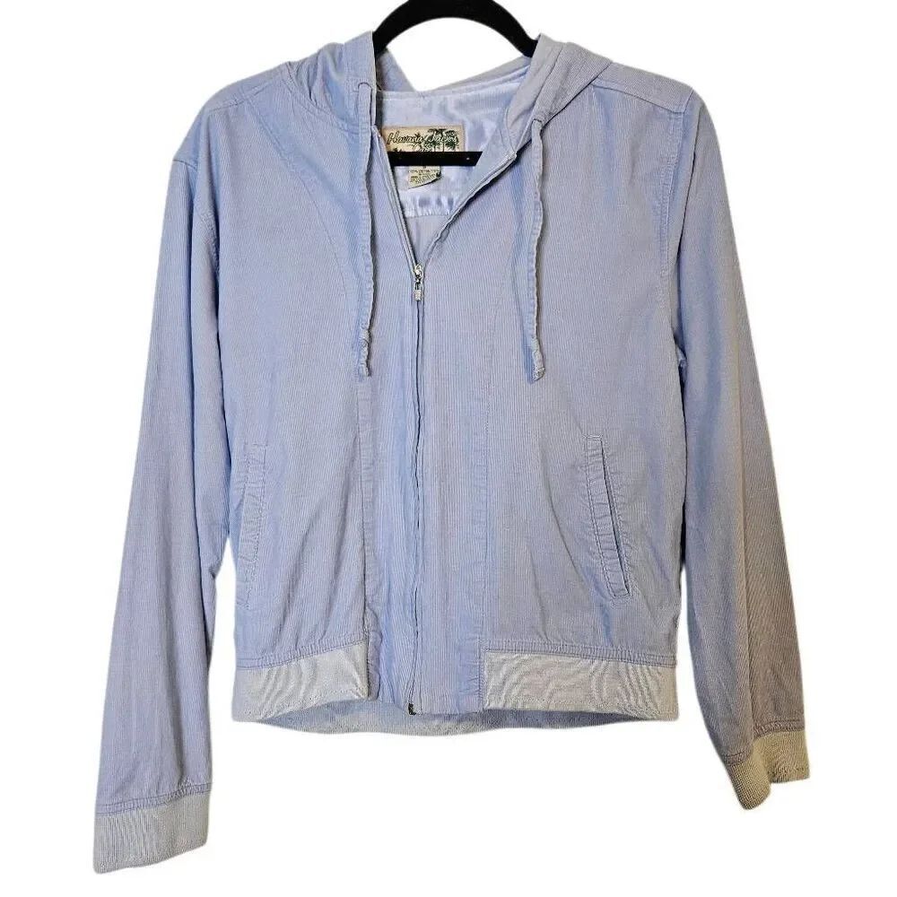 Havana Jacks Cafe womens cotton jacket, light blue corduroy.  Size S. ,#879